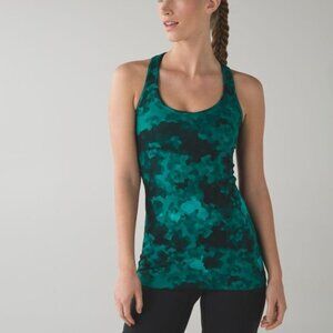 Lululemon Green Black Cool Racerback Tank Top Sz 4